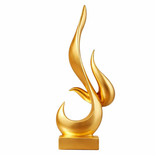Escultura Abstrata Art Flame Decor Resina - 0076 Conceito 