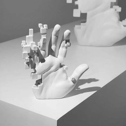 Escultura Abstrata Mão Mosaico Conceito 