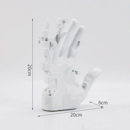 Escultura Abstrata Mão Mosaico Conceito 