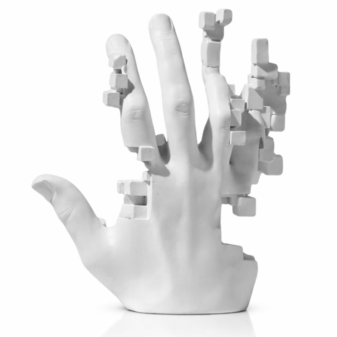 Escultura Abstrata Mão Mosaico Resina - 0039 Conceito 