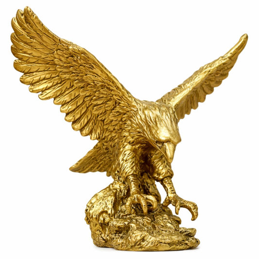 Escultura Águia Dourada 25x31cm Resina - 0004 Conceito 