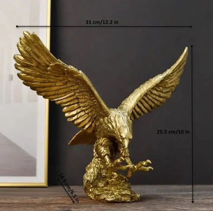 Escultura Águia Dourada 25x31cm Resina - 0004 Conceito 