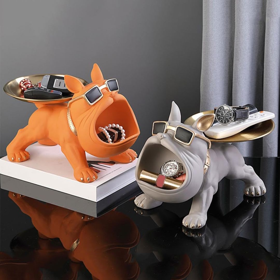 Escultura Aparador Bulldog Francês Decor Cool (Suporte Duplo) Aparador - 0002 Conceito 