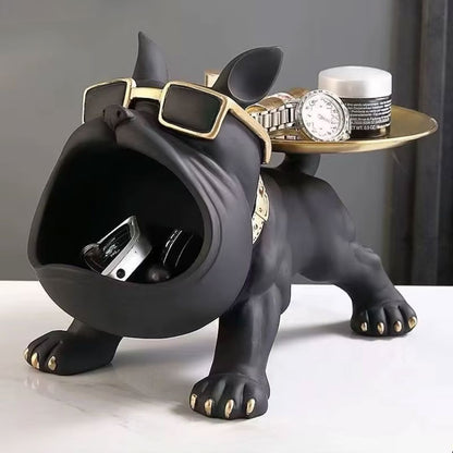 Escultura Aparador Bulldog Francês Decor Cool (Suporte Duplo) Aparador - 0002 Conceito Preto 