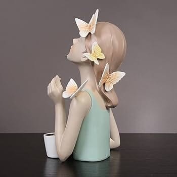 Escultura Bella Butterfly Café (27x20cm) Resina - 0050 Conceito 