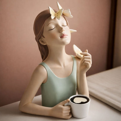 Escultura Bella Butterfly Café (27x20cm) Resina - 0050 Conceito 