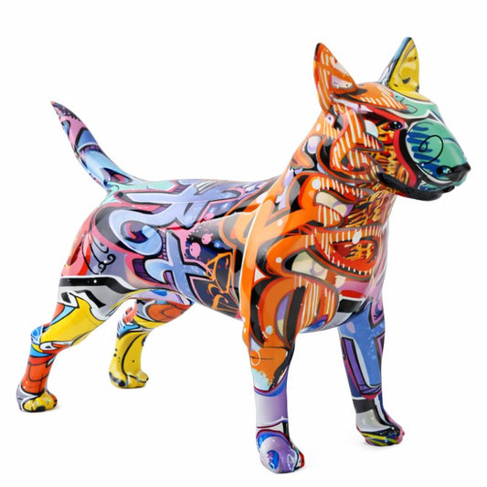 Escultura Bull Terrier Grafite Street & Colors Conceito 