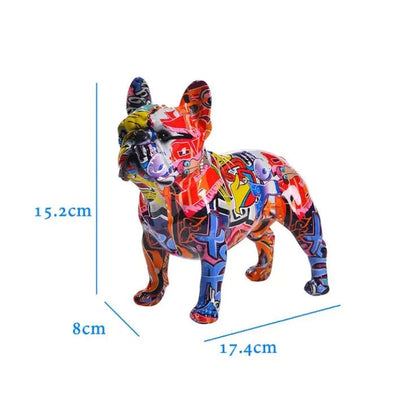 Escultura Bulldog Francês Grafite Street & Colors Grafite - 0004 Conceito 