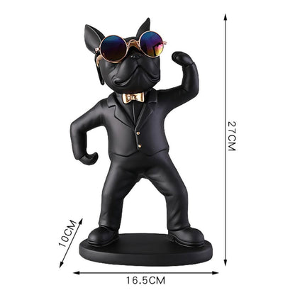Escultura Bulldog Francês Porta Taças Aparador - 0005 Conceito 