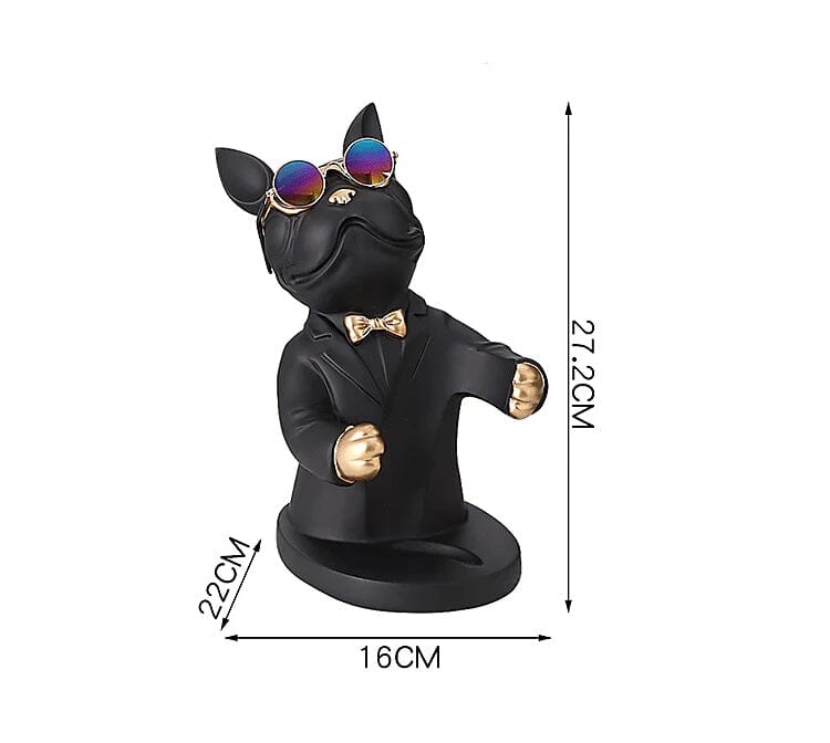 Escultura Bulldog Francês Porta Vinho Aparador - 0006 Conceito 