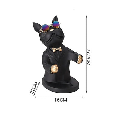 Escultura Bulldog Francês Porta Vinho Aparador - 0006 Conceito 