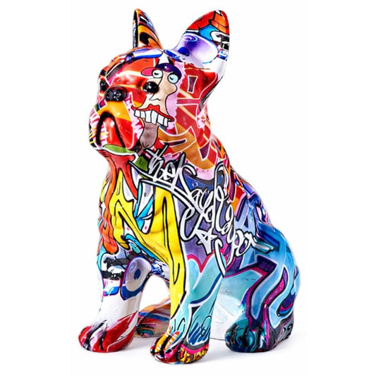 Escultura Bulldog Francês Sentado Grafite Street & Colors Grafite - 0005 Conceito 