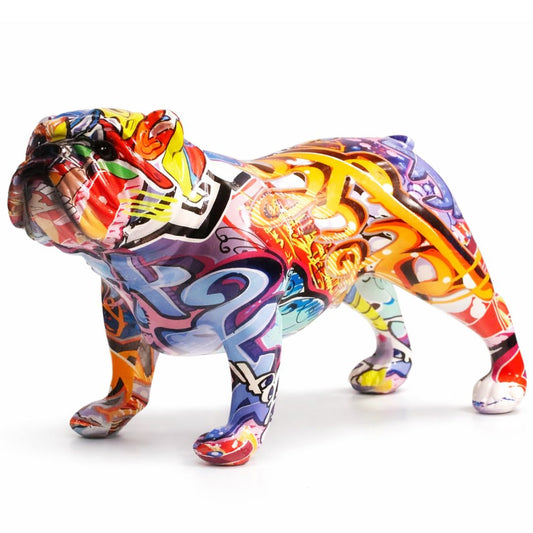 Escultura Bulldog Inglês Grafite Street & Colors Grafite - 0006 Conceito 