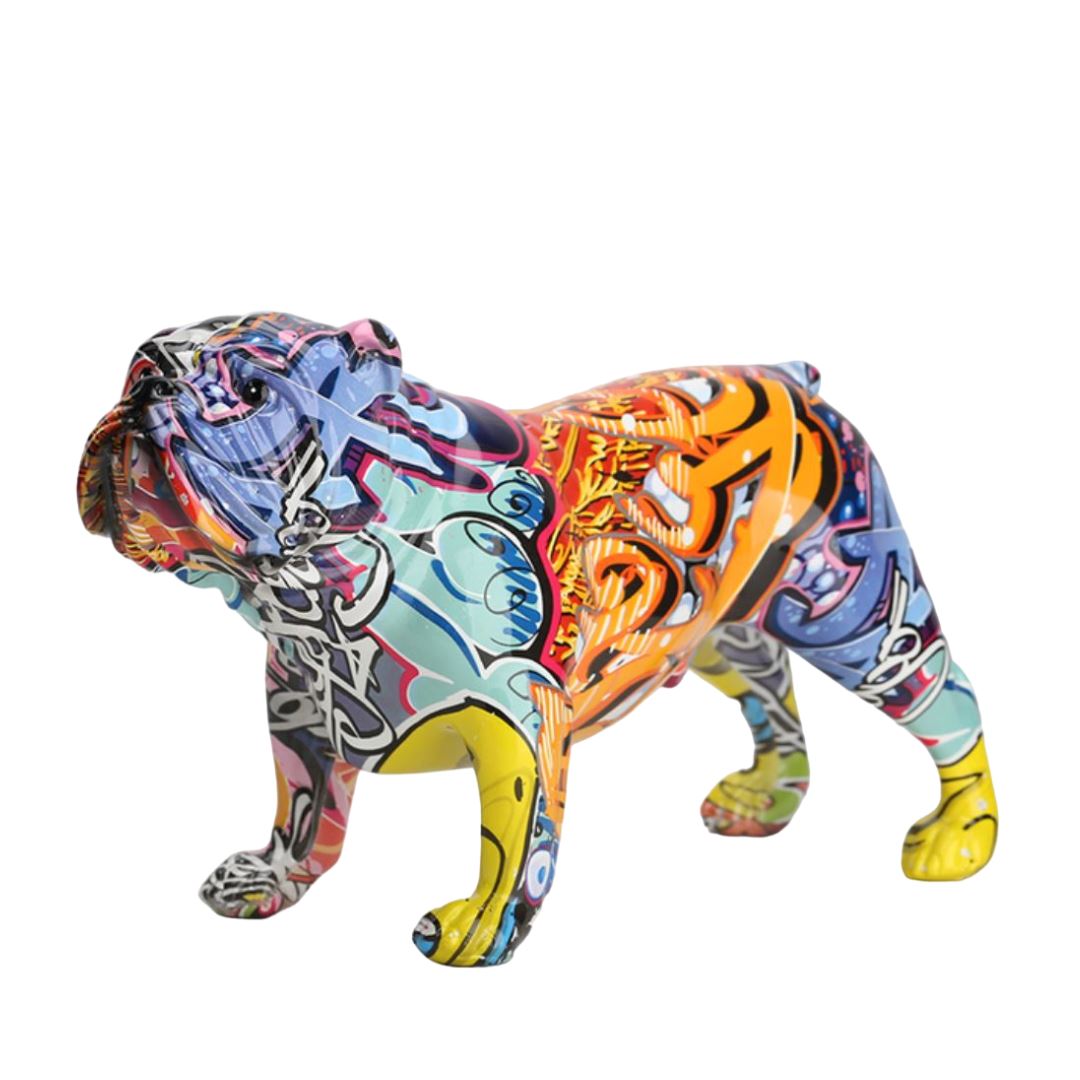 Escultura Bulldog Inglês Grafite Street & Colors Grafite - 0006 Conceito 