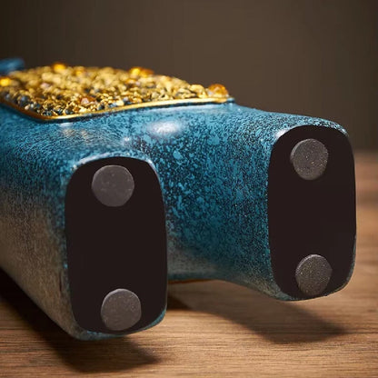 Escultura Casal Elefantes Retrô em Resina - O Par Resina - 0031 YuDome 