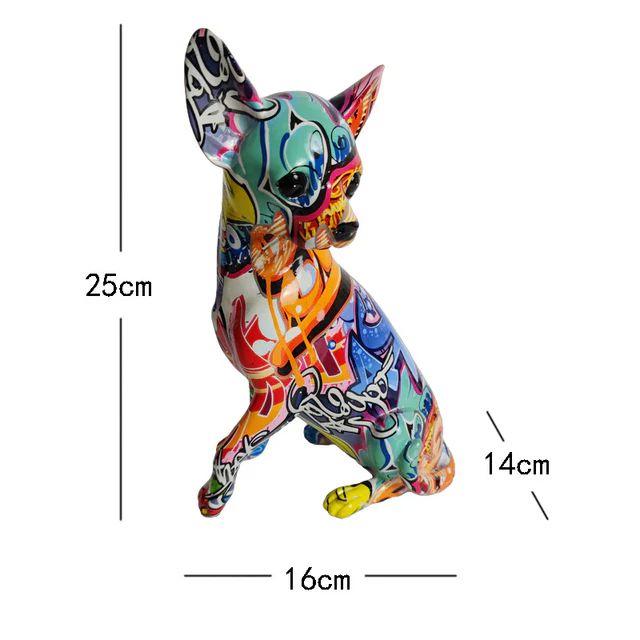 Escultura Chihuahua Grafite Street & Colors Grafite - 0008 Conceito 
