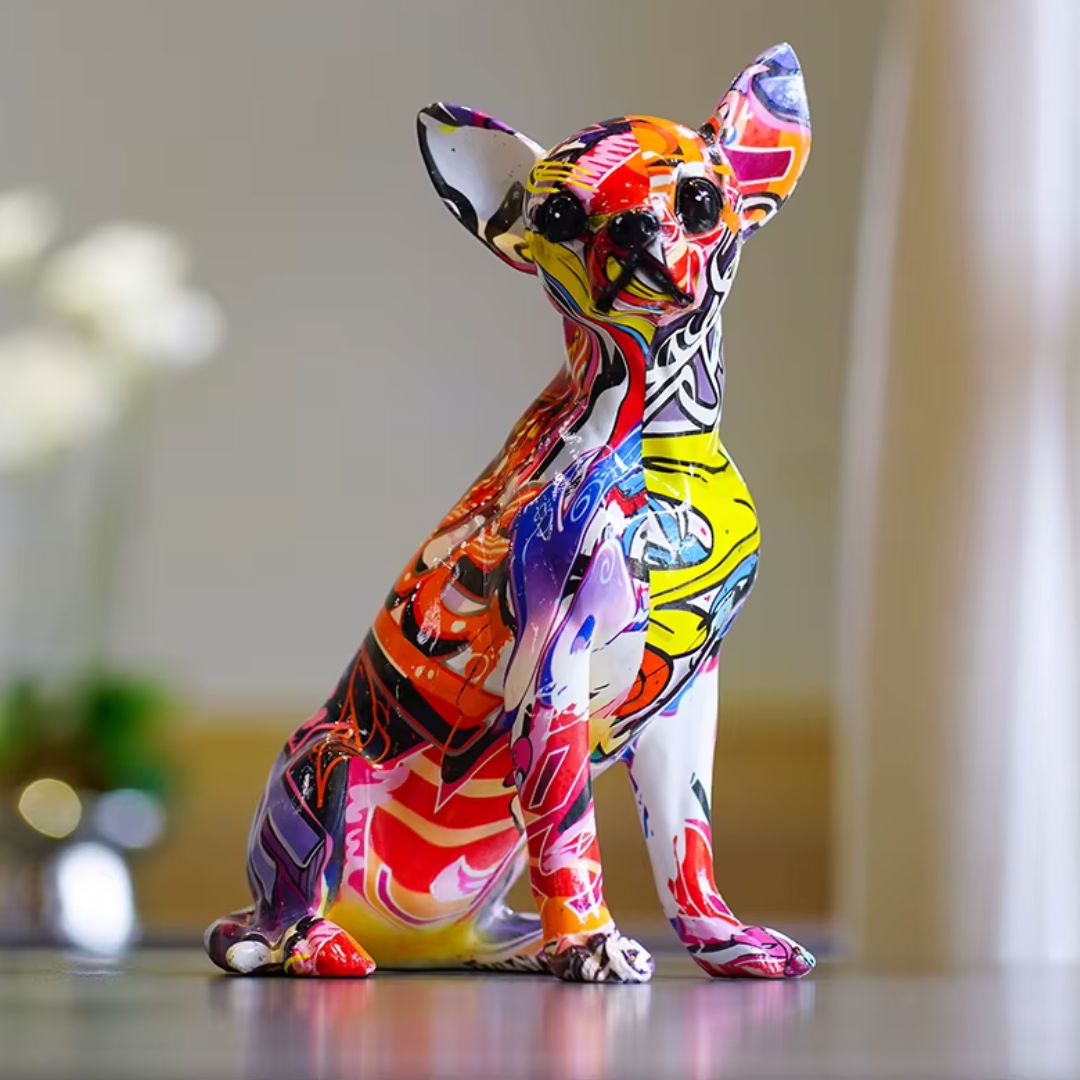 Escultura Chihuahua Grafite Street & Colors Grafite - 0008 Conceito 