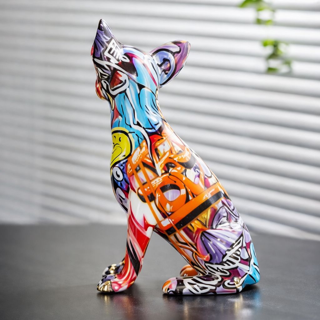 Escultura Chihuahua Grafite Street & Colors Grafite - 0008 Conceito 
