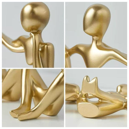 Escultura Contemporânea Abstrata Pensador Resina - 0017 Conceito 