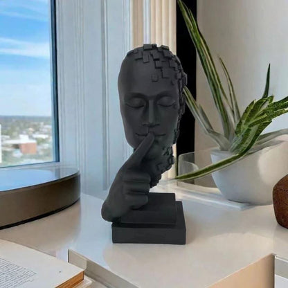 Escultura Contemporânea Pensador em Mosaico Resina - 0043 YuDome 