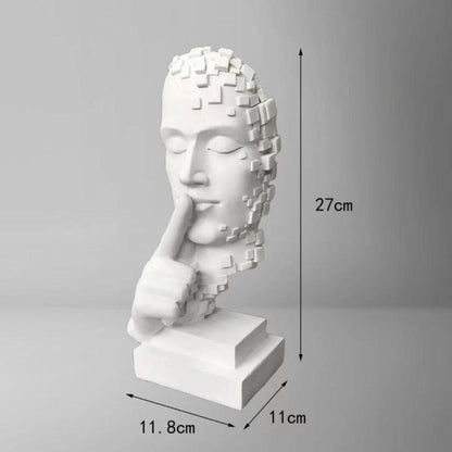 Escultura Contemporânea Pensador em Mosaico Resina - 0043 YuDome 