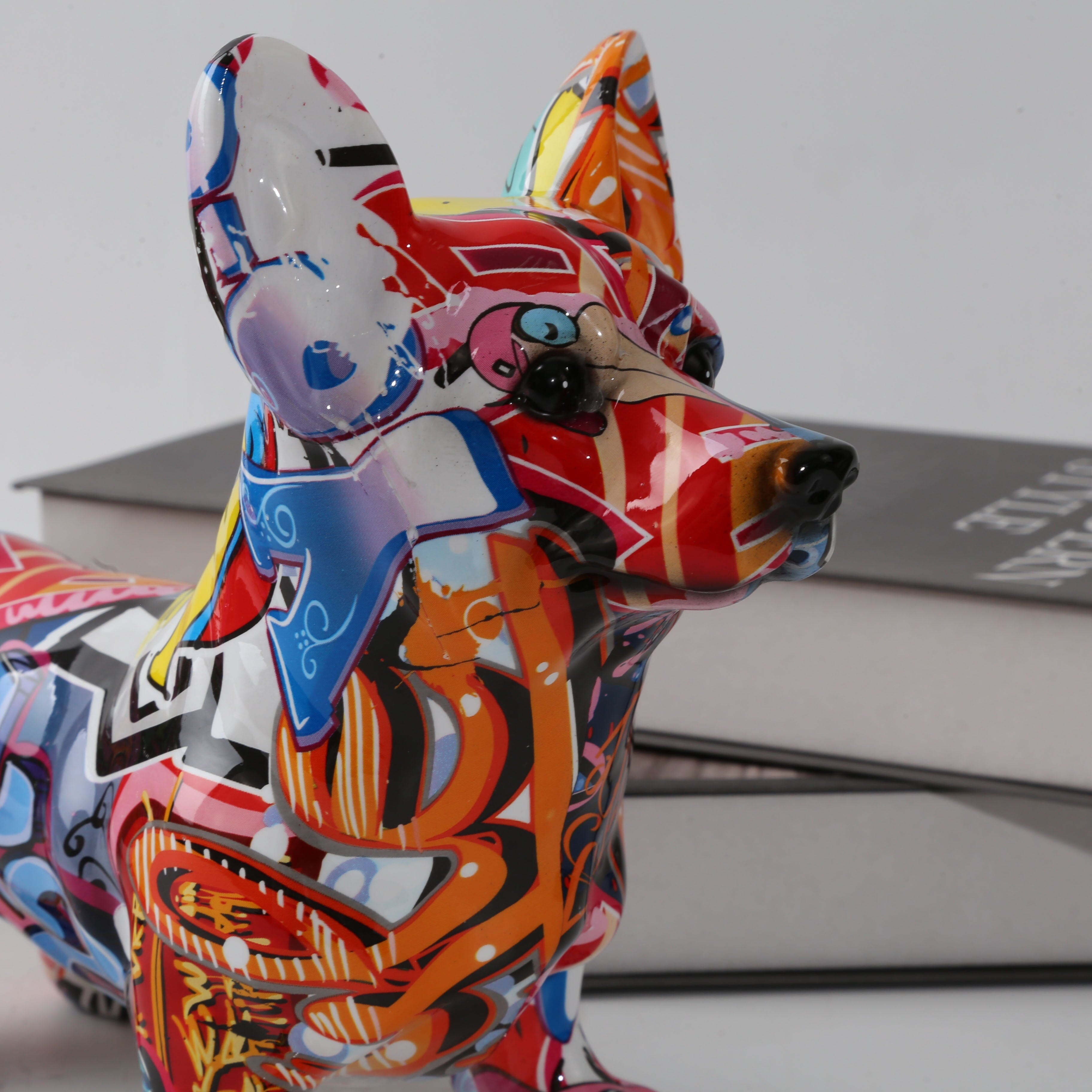 Escultura Corgi Cardigan Grafite Street & Colors – Conceito