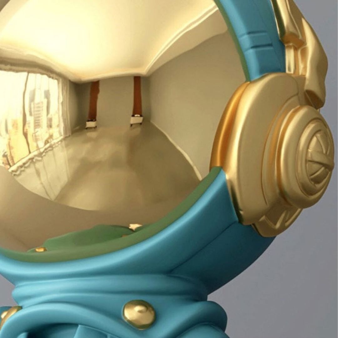 Escultura Criativa Astronauta Moderno 35cm Resina - 0064 Conceito 