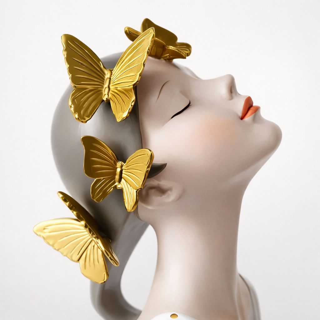 Escultura de Boneca Bella Butterfly em Poás (Edição Limitada) Resina - 0045 Conceito 