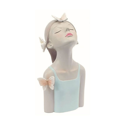 Escultura de Boneca Bella Butterfly Resina - 0041 Conceito Verde 20.5cm 