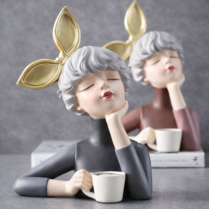 Escultura de Boneca Milly Café Resina - 0055 Conceito 