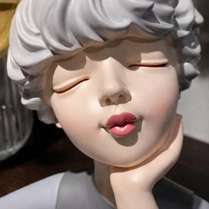 Escultura de Boneca Milly Café Resina - 0055 Conceito 