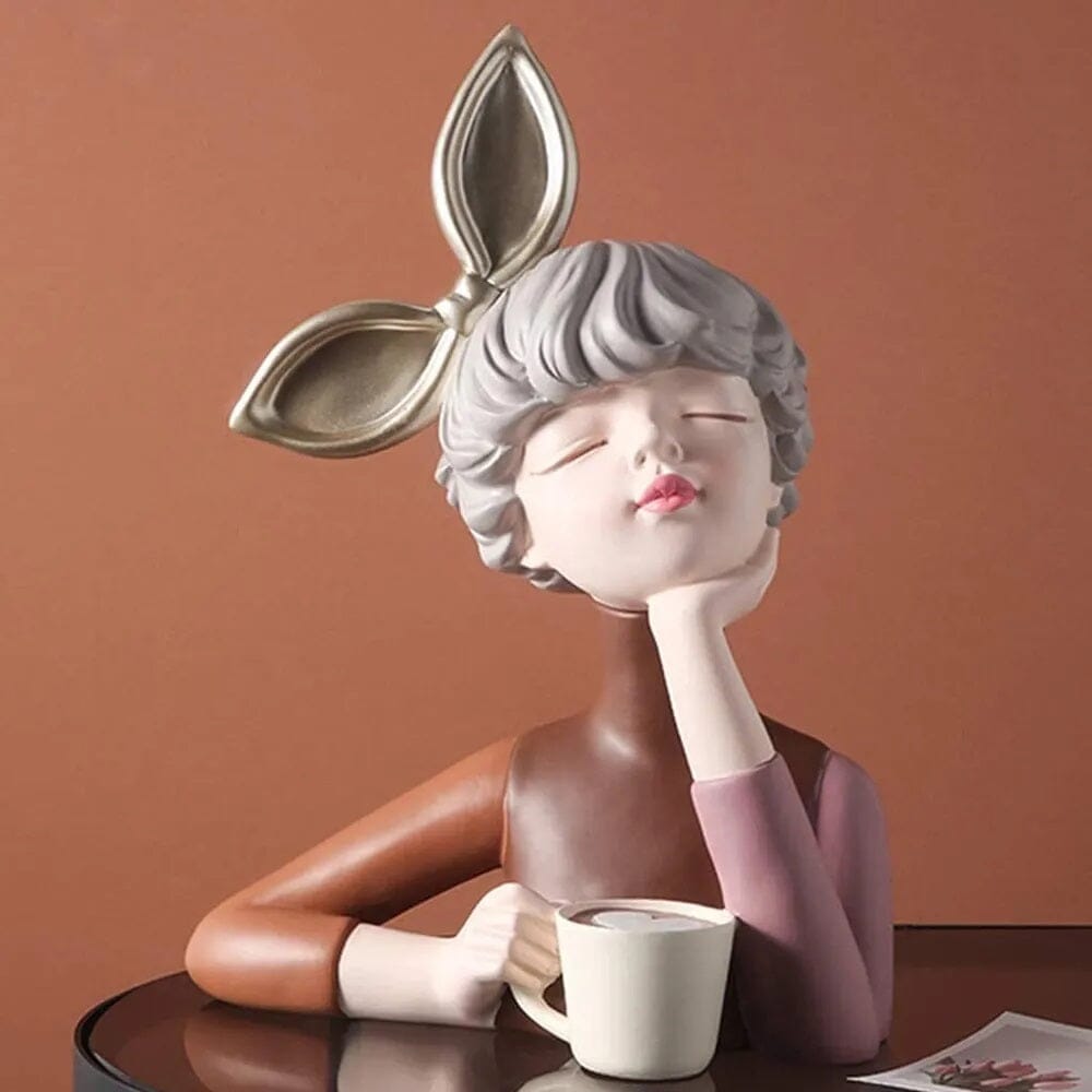 Escultura de Boneca Milly Café Resina - 0055 Conceito 