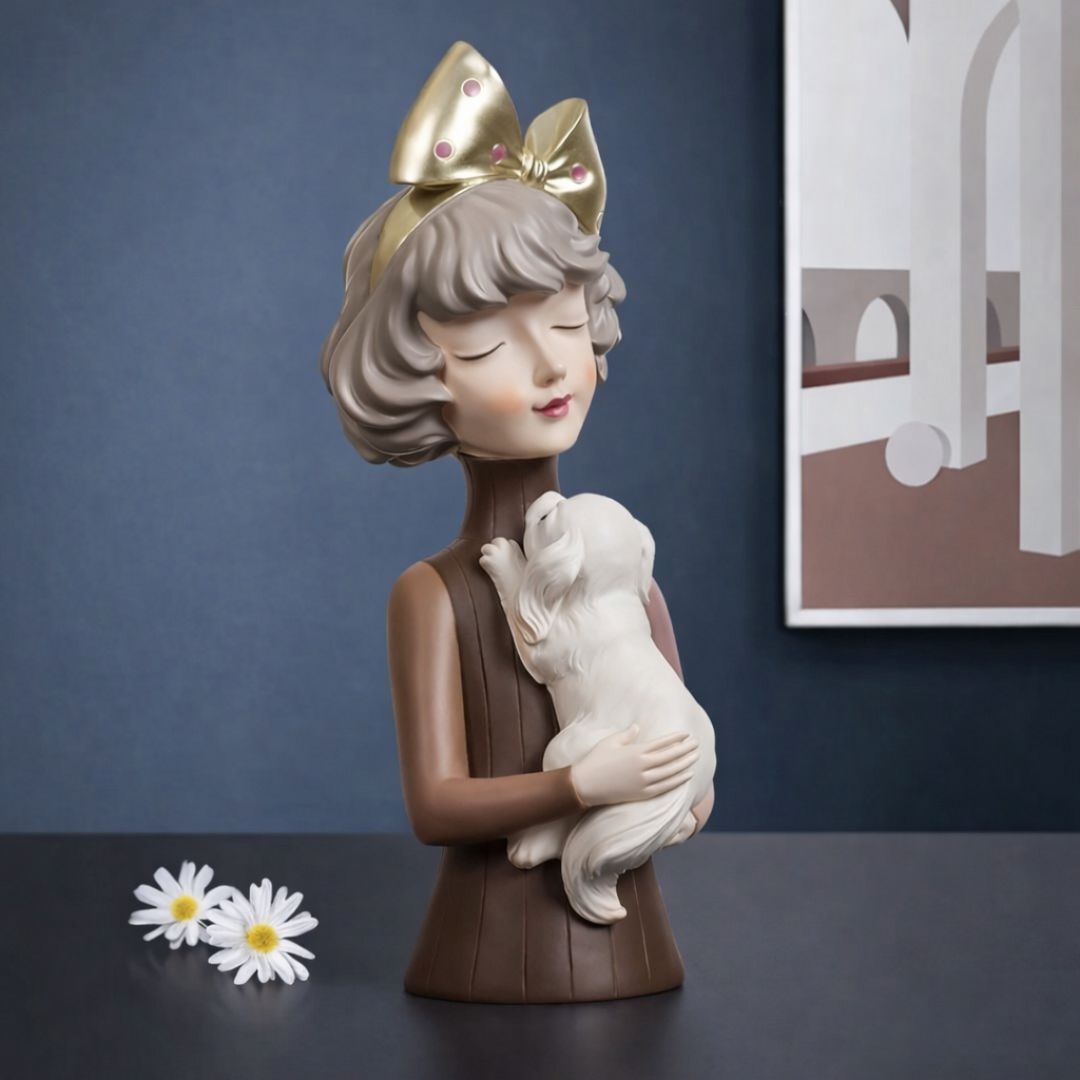 Escultura de Boneca Milly Pets (33x12cm) Resina - 0058 Conceito 