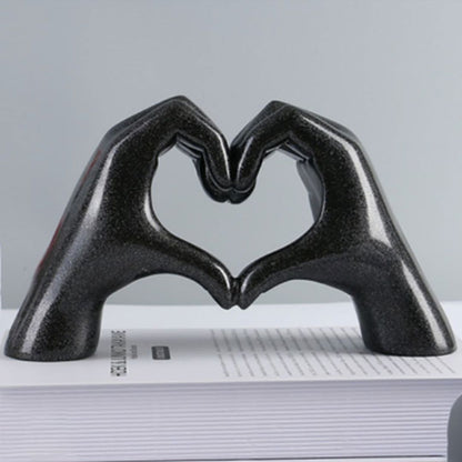 Escultura de Coração - In Love Resina - 0011 Conceito Preto 