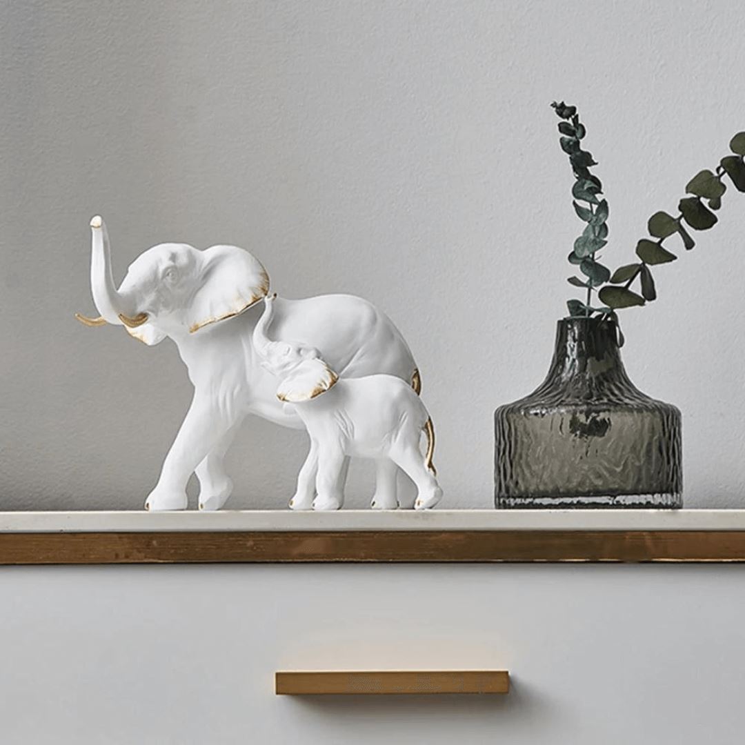 Escultura de Elefante Moderno (O Par) Conceito 