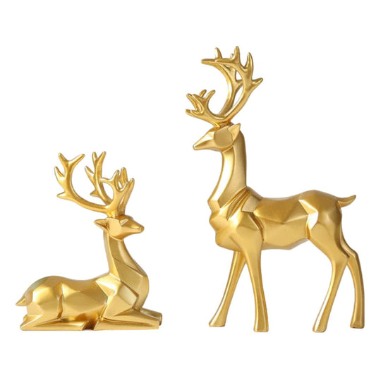 Escultura de Rena Deluxe (2 Peças) Resina - 0012 Conceito 