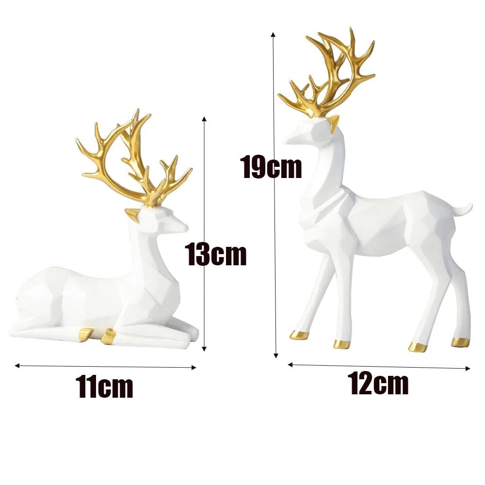 Escultura de Rena Deluxe (2 Peças) Resina - 0012 Conceito 