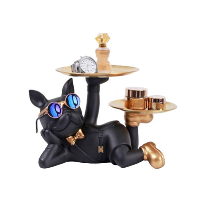 Escultura Decor Nice Bulldog Francês Aparador Chave Controle Remoto Aparador - 0008 Conceito 