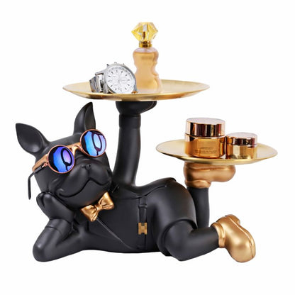 Escultura Decor Nice Bulldog Francês Aparador Chave Controle Remoto Aparador - 0008 Conceito 