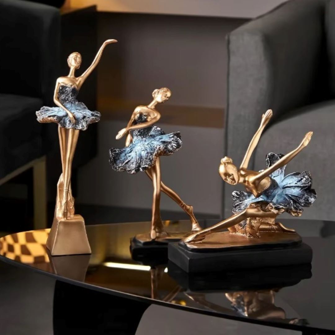 Escultura Decorativa Abstrata Bailarinas Resina - 0013 Conceito 