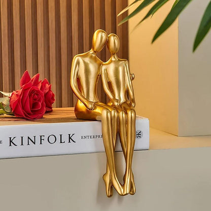 Escultura Decorativa Abstrata Casal Contemporâneo (Kit 02 Unidades) Conceito 