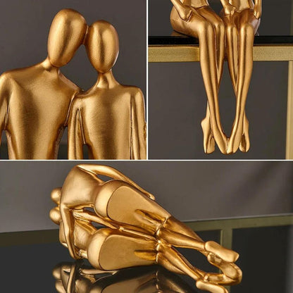 Escultura Decorativa Abstrata Casal Contemporâneo (Kit 02 Unidades) Conceito 