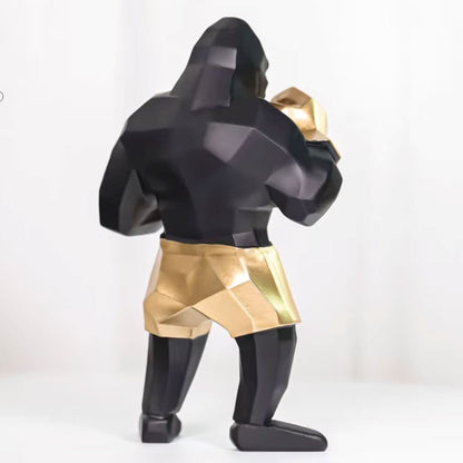 Escultura Decorativa Gorilla Boxer 24cm Conceito 