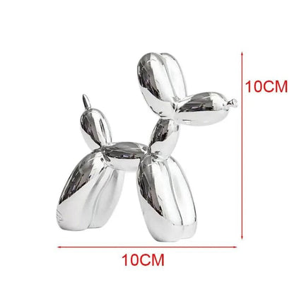 Escultura Doggy Balloon Mini 10x10cm para Sala, Escritório, Consultório Resina - 0014 Conceito 