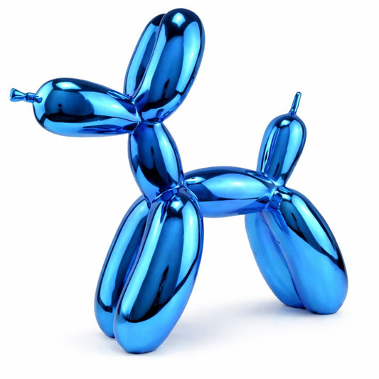 Escultura Doggy Balloon Mini 10x10cm para Sala, Escritório, Consultório Resina - 0014 Conceito Azul 