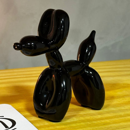 Escultura Doggy Balloon Mini 10x10cm para Sala, Escritório, Consultório Resina - 0014 Conceito Preto 