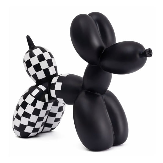 Escultura Doggy Balloon Xadrez Resina - 0016 Conceito 