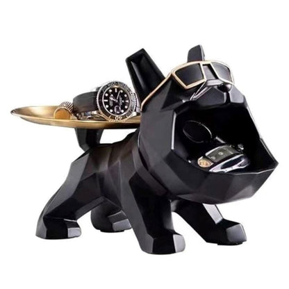 Escultura e Aparador Bulldog Geométrico (Suporte Duplo) Conceito 