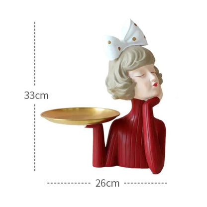 Escultura e Aparador com Bandeja Milly Tie - 33cm Conceito 