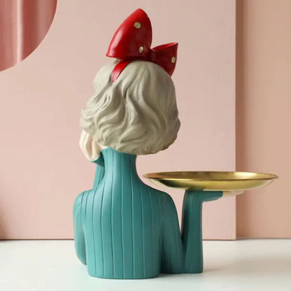 Escultura e Aparador com Bandeja Milly Tie - 33cm Conceito 